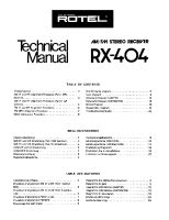 Rotel RX-404 - Technical manual 